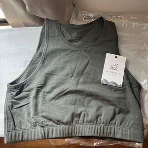 NWT Woolx M merino wool Mila bralette in Deep Fern